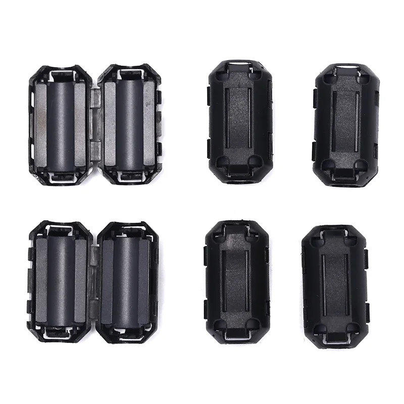 20Pcs 3.5/5/7/9/11/13/15mm EMC Ring Core Ferrite Bead Clamp Choke Coil EMI Noise Filter Clip Cable for Black Magnetic Snap-on