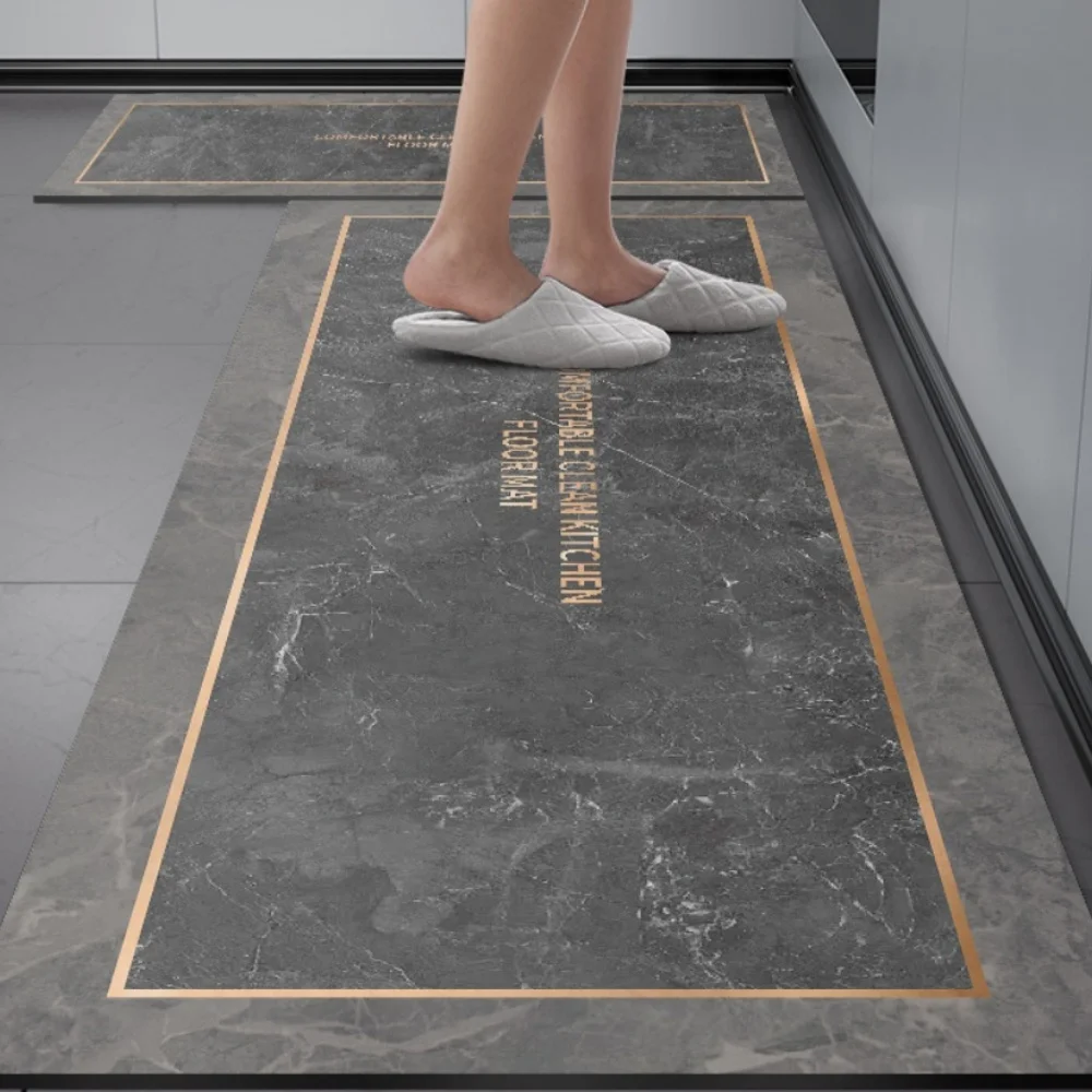 VIKAMA Kitchen Rug Siliceous Mud Anti-Slip Mat Long Strip Water And Oil Absorption Entrance Bathroom Floor Mat Home Decoration