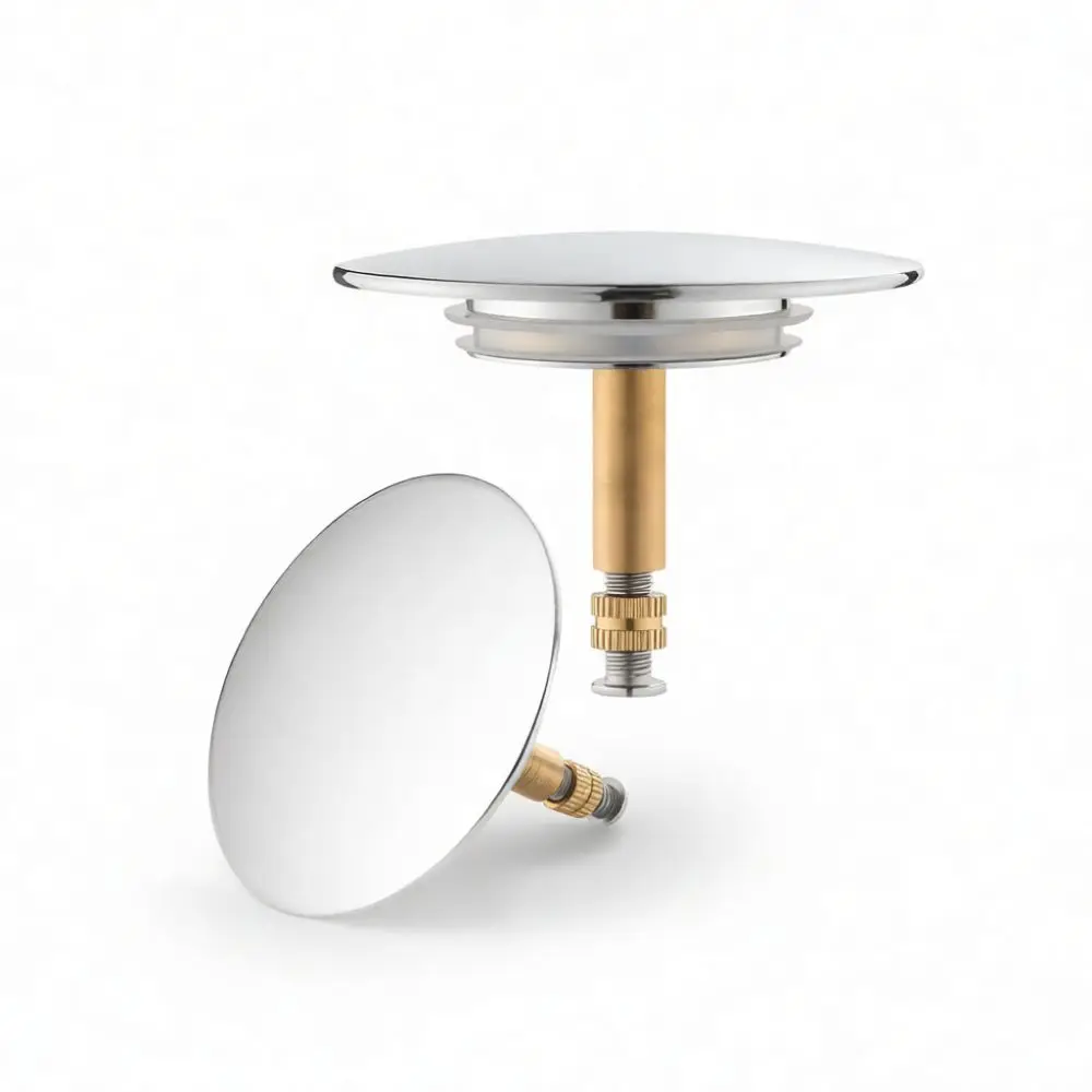 Universal Bathtub Drain Stopper Rotary Sink Strainer Copper Waste Plug Replacement Bathroom Basin Tub Repair Components