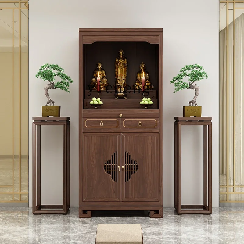 

XL Modern Light Luxury Buddhist Sanctuary Standing Cabinet Solid Wood Guanyin Guangong Shrine Household God of Wealth Shrine