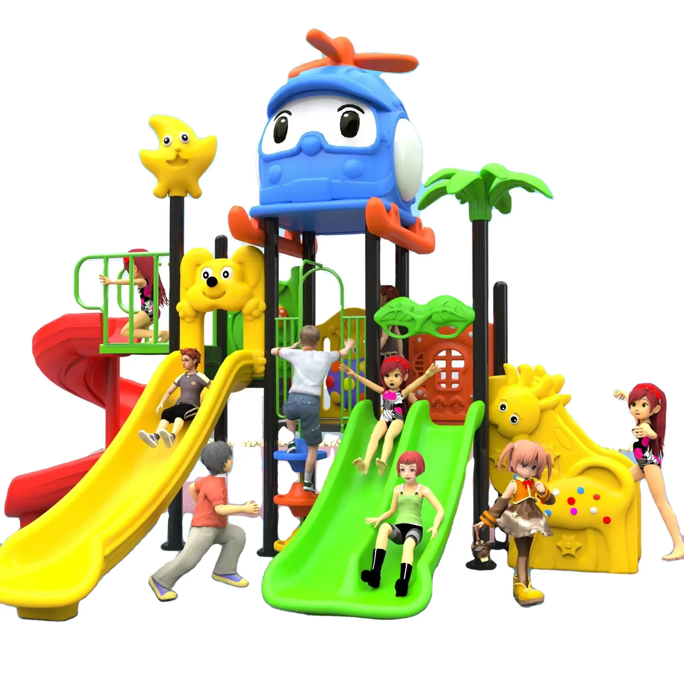 Ultimate Kids Rubber Tiles Outdoor Playground Flooring Mat Outdoor Equipment Versatile Slide Combinations for Outdoor Fun