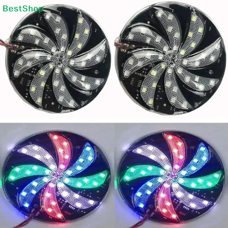 12V Fire Wheel Lights Colorful Modified Windmill Lights Motorcycle Car LED Strobe Light Car Styling Atmosphere Lamp Flash Lamp