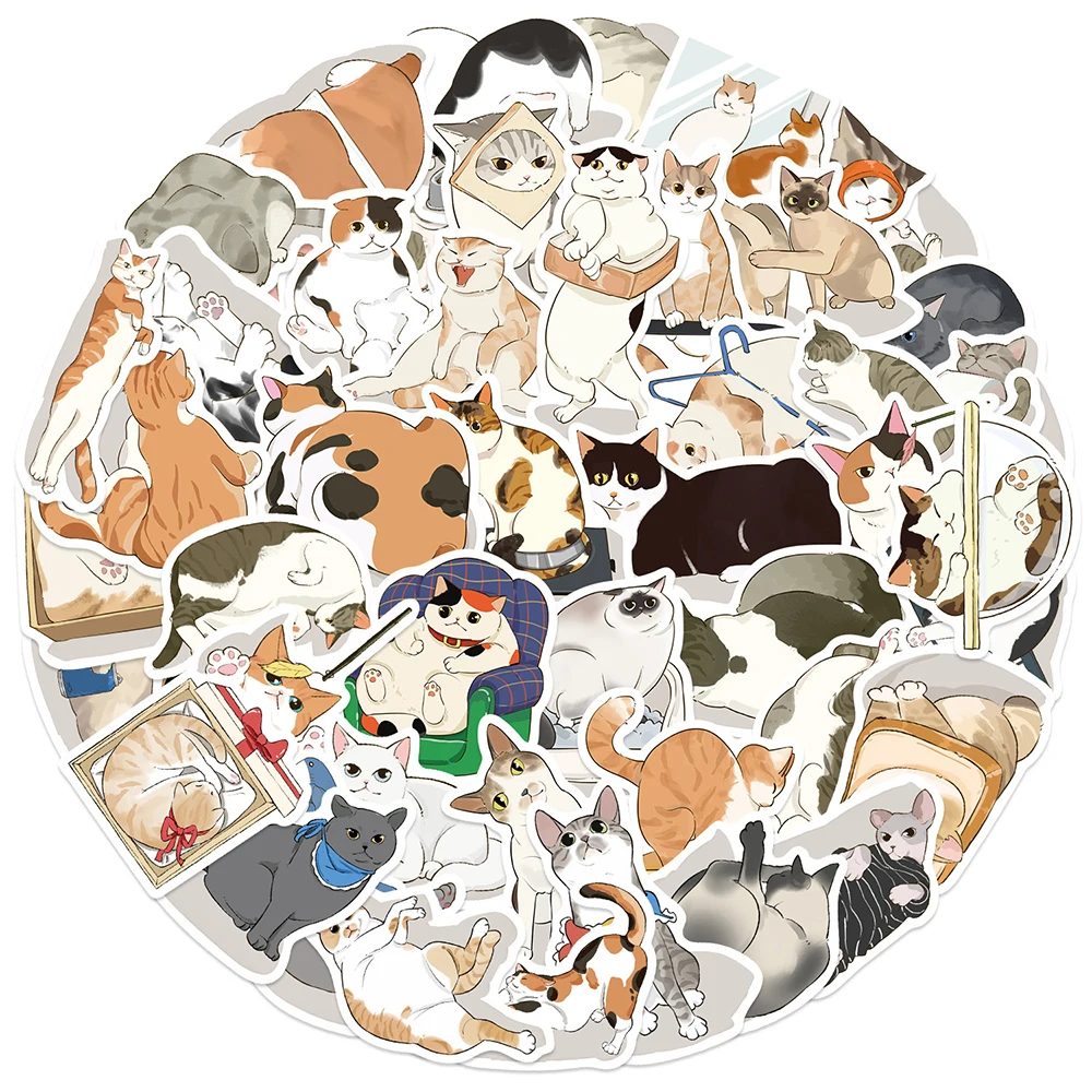 10/30/50 ชิ้นสติกเกอร์สัตว์แมวน่ารักตลกสร้างสรรค์สติกเกอร์กราฟฟิตี้สำหรับสเก็ตบอร์ดโทรศัพท์กระเป๋าเดินทางการ์ตูนสติกเกอร์กันน้ำของขวัญ