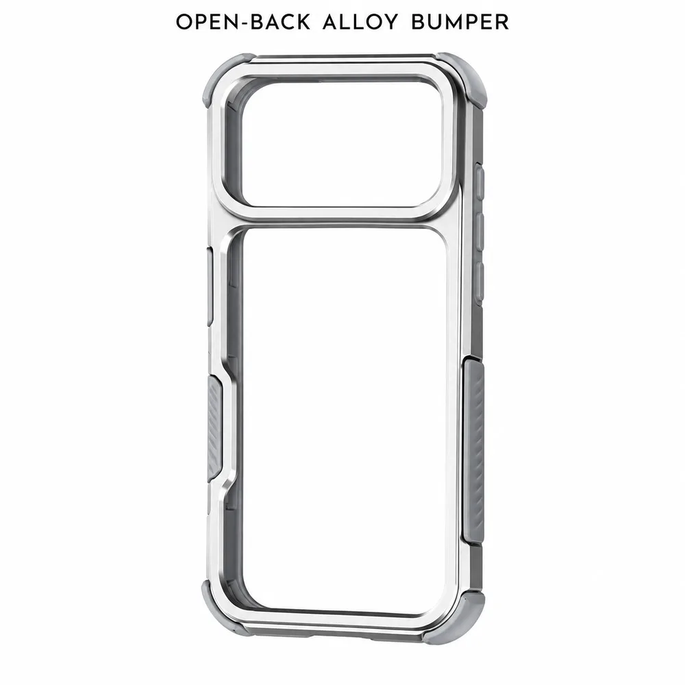 Aluminum Alloy Bumper Case for iPhone 18 16 17 Pro Max, Open Back Frame with Cushioned Corners and Camera Edge Protection