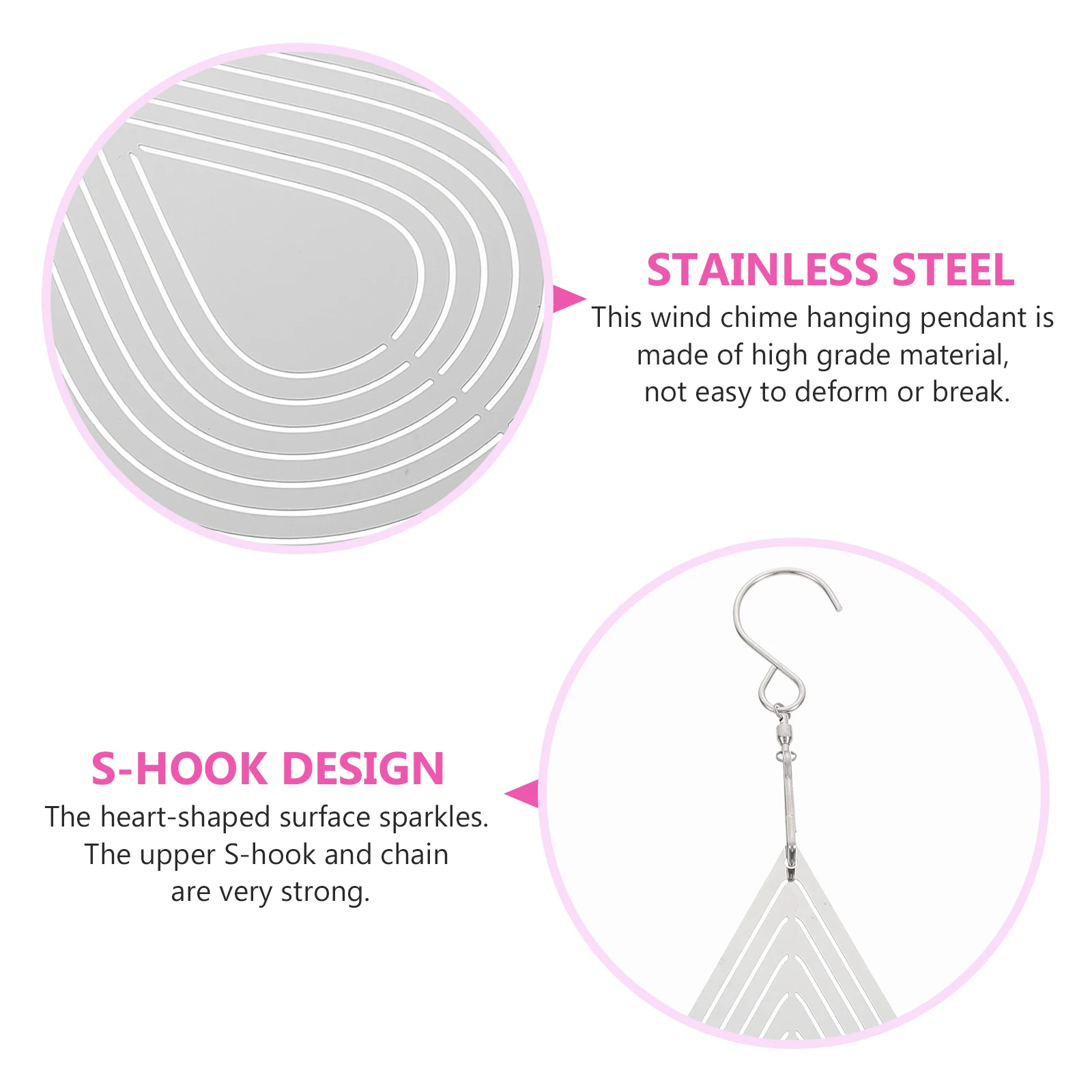 

Creative 3D Chime Stainless Steel Hanging Bell Pendant For Balcony Metal Rotating Wind Chime Decor Lightweight