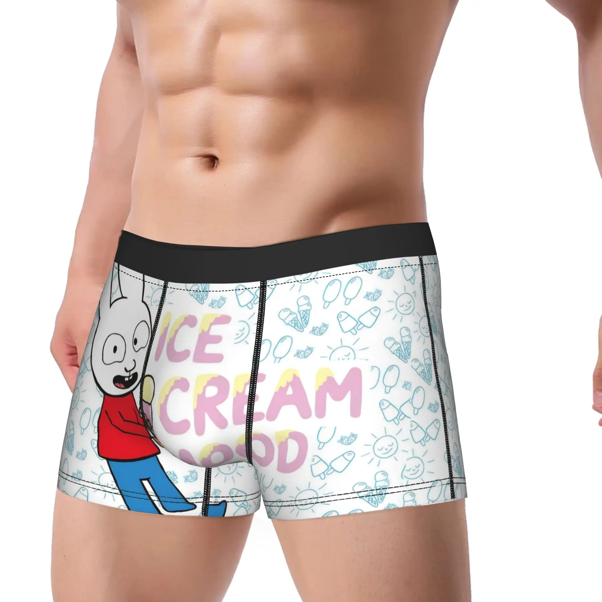 Men Simons Rabbit Boxer Briefs Shorts Panties Soft Underwear French Cartoon Homme Humor S-XXL Underpants