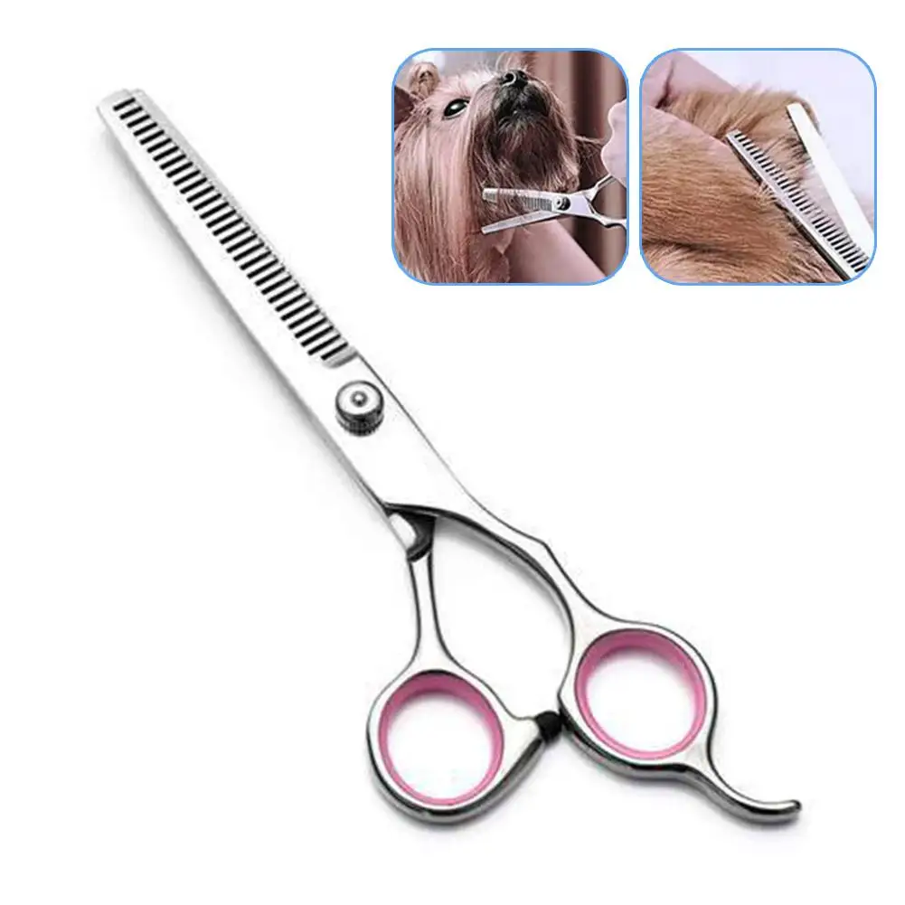 Professional Dog Grooming Scissors With Safety Round Tips Heavy Duty Titanium Stainless Steel Up-Curved Pet Grooming Scissors