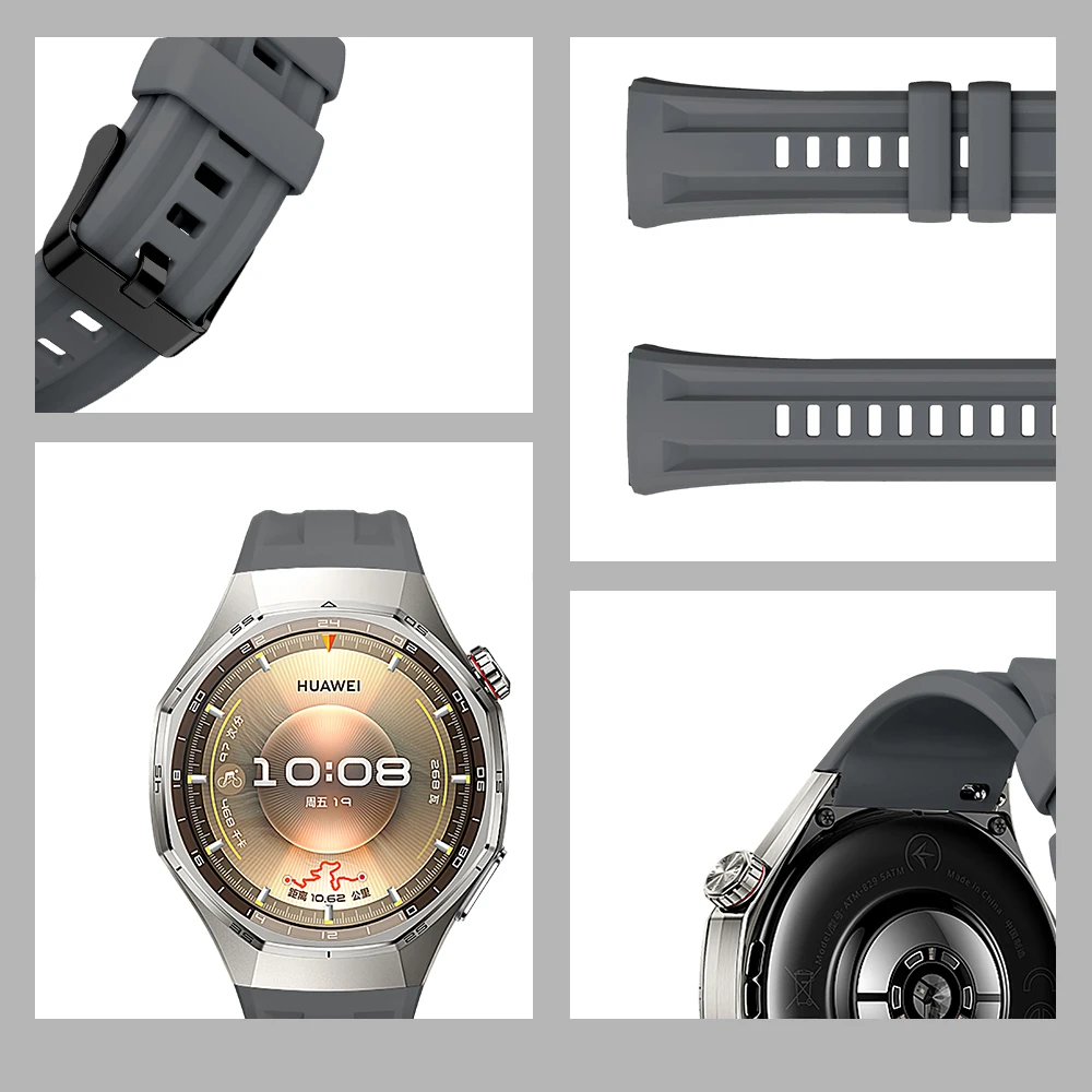 لا فجوات الأصلي سيليكون حزام لهواوي GT6 برو 46 مللي متر المعصم الفرقة لهواوي GT6 برو 46 مللي متر الرجال النساء استبدال حزام سوار
