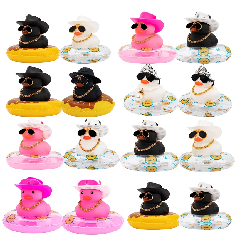 2Pcs Car Duck Color Ducks Car Dashboard Decorations , Rubber Duck for Car Ornament Car AccessoryAccessories