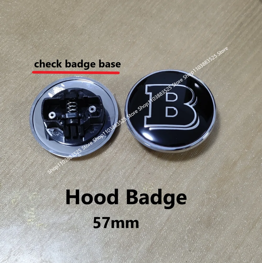

57mm B logo Flat Hood Bonnet Badge Emblem logo For BRABUS W220 W205 GLA GLC CLA W204 W124 W201 W202 W212 Accessorie