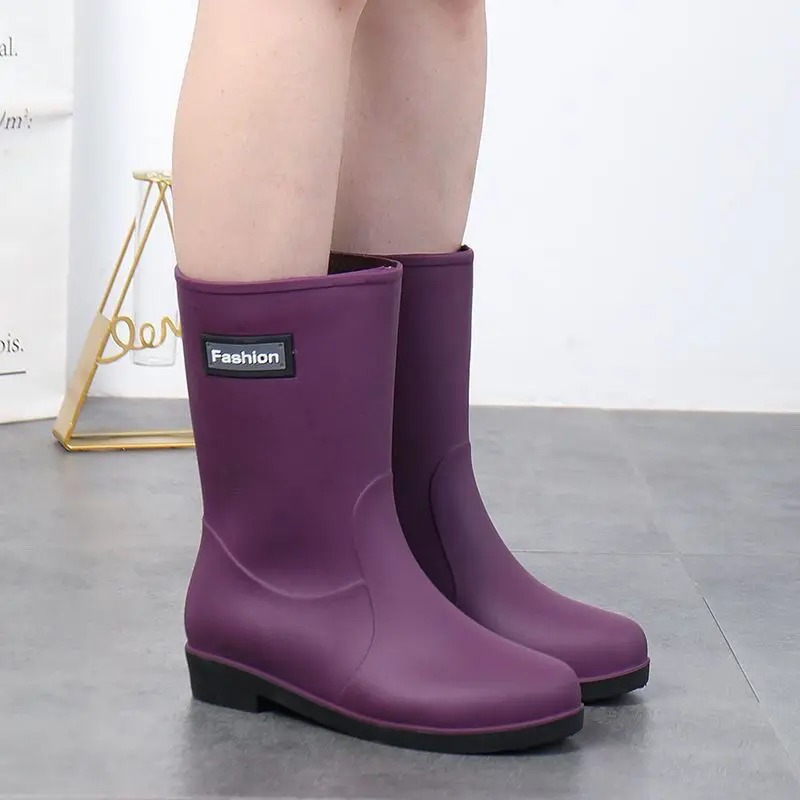 

​Women's Waterproof Korean Style Rain Boots Thick Sole Outdoor Slipresistant Rubber Shoe Covers Ultrasoft for Women​