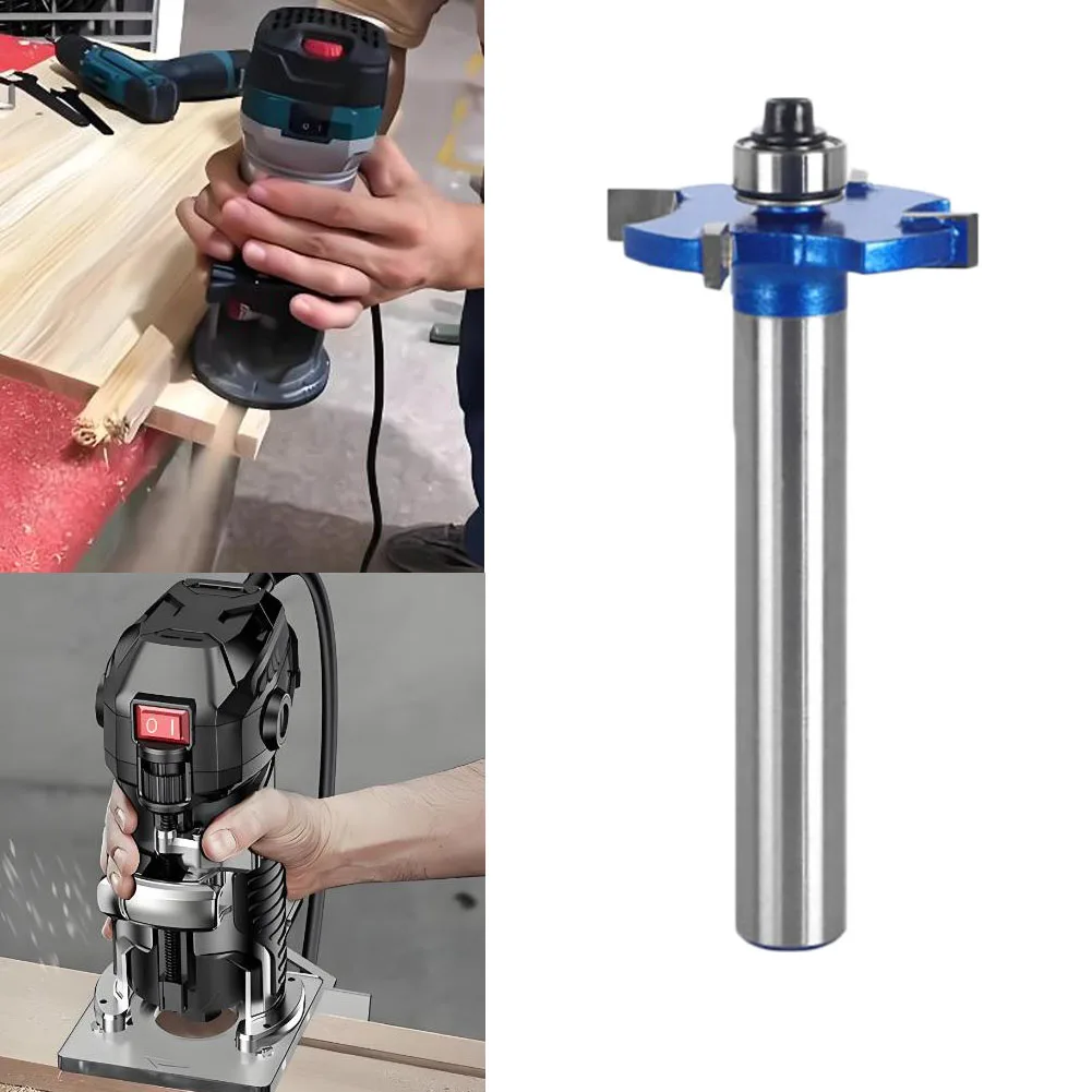 4 Flute Ball Bearing T Slot Router Bit For Wood Engraving And Grooving Machines 1/2in Shank Cutter Tool