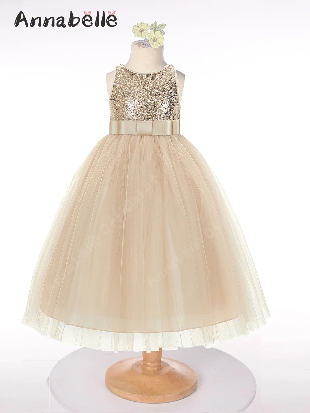 

Annabelle Summer Girl Dress Sleeveless Sequin Formal Occasion Long Dresses For Wedding Party Priness Birthday Dresses