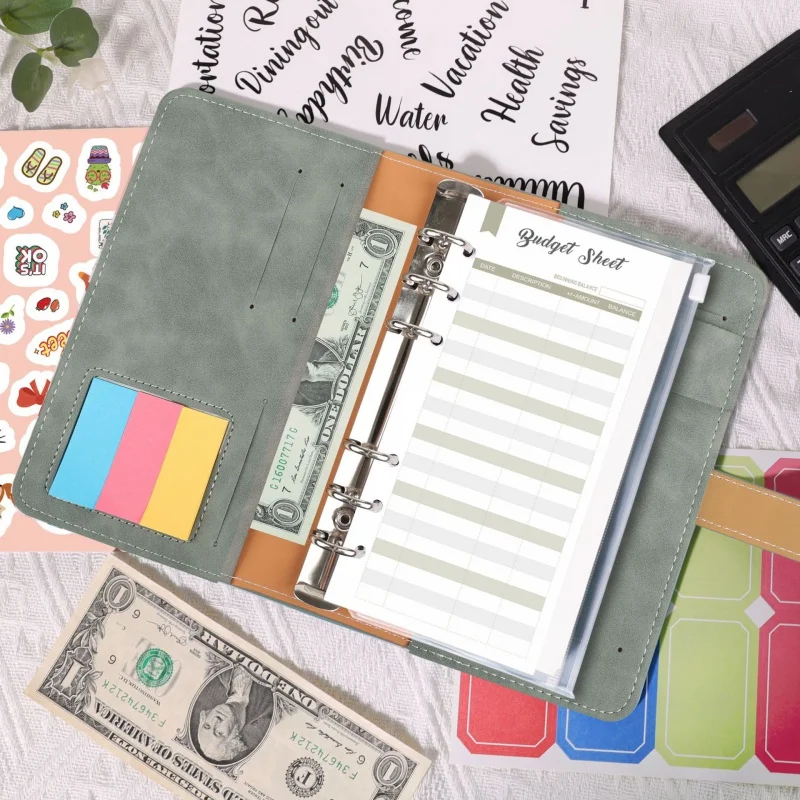 Money Budget Planner Binder With Zipper Envelopes, Cash Envelopes For Budgeting, Money Organizer For A6 Cash Budget Binder