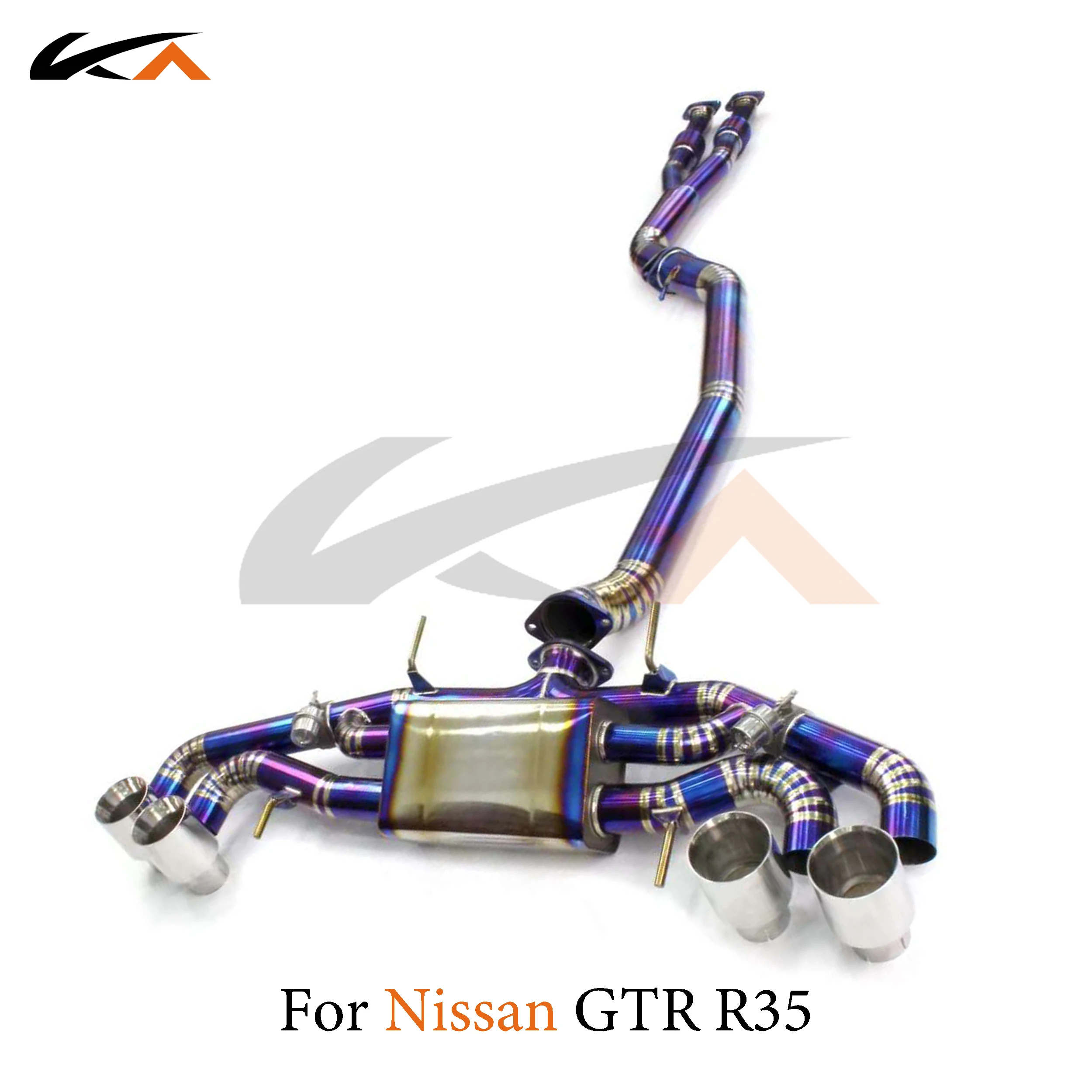 KA Tuning exhaust system titanium alloy catback for Nissan GTR R35 rear section performance part muffler valve with Y-pipe