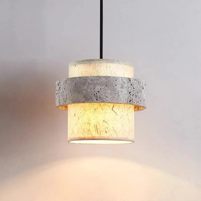 

Led Pendant Lamp Vintage Bedroom Bedside Hanging Light Wabi Sabi Style Natural Stone Home Room Decoration E27 Bulb Warm 110V 220
