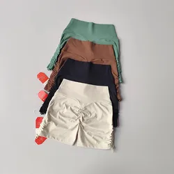 Women's High Waist Sports Yoga Shorts Quick Dry Hip Lift Running Shorts Cycling Drawstring Fitness Gym Bottoms Shorts