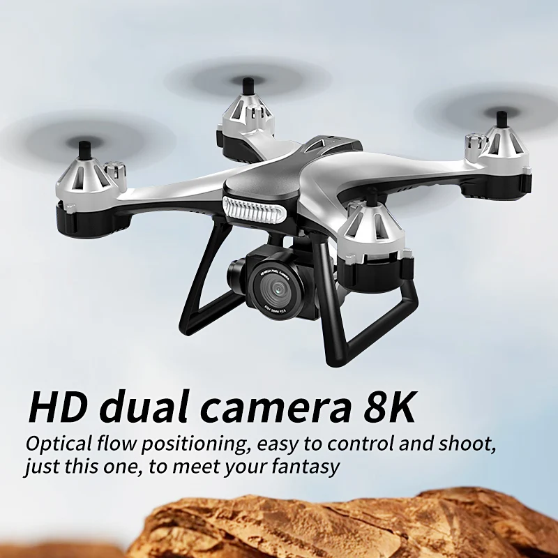 Droni DWI con doppia fotocamera HD flusso ottico professionale pieghevole elicottero aereo rc fpv Quadcopter Dron giocattolo per bambini gif