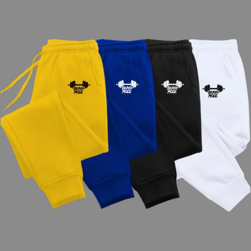

Men's Casual Sports Pants Elastic Waist Joggers With Dumbbell Print Loose Fit For Gym Workout Outdoor Daily