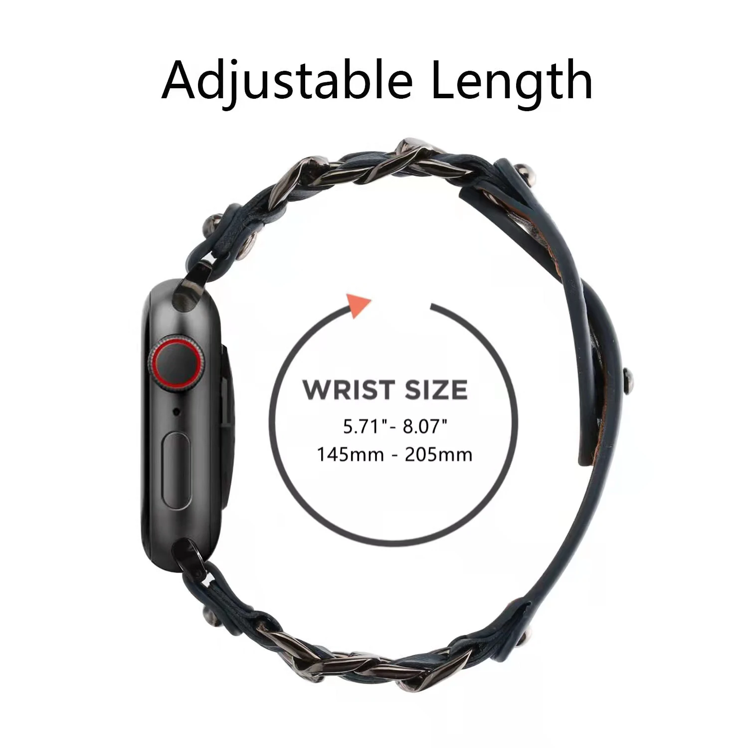 Leather Strap For Apple watch Ultra 8 7 45mm 41mm 49mm Metal Denim Chain Bracelet For iWatch 6 5 4 3 SE 44mm 42mm 40mm 38mm Belt