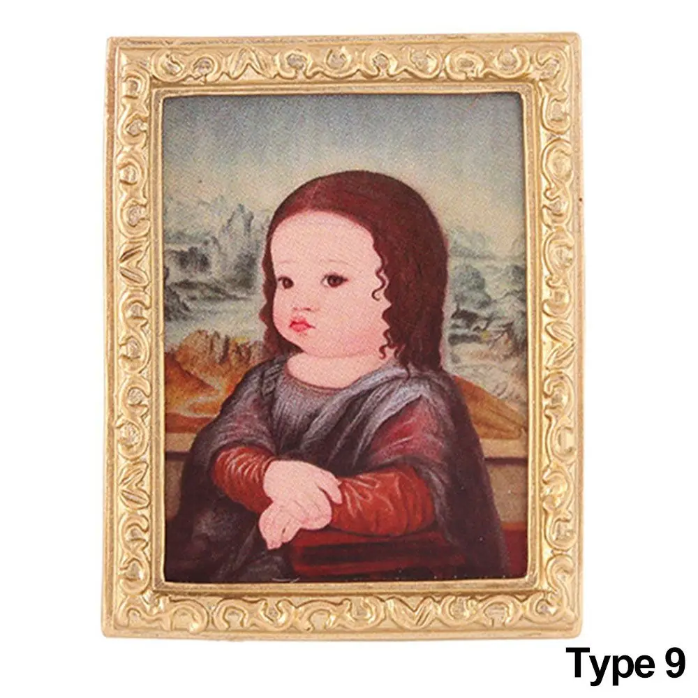 

Масштаб 1:12, мини-мебель, ретро-рамка, кукольный домик, картина маслом, миниатюрные фотографии, аксессуары для кукол, настенная роспись