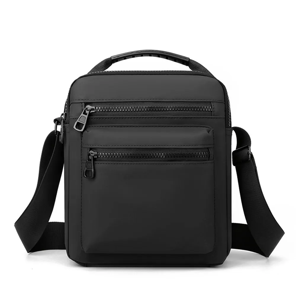 New Trendy Men\'S Shoulder Bag Fashion Casual Sports Bag Solid Color Oxford Cloth Multifunction Travel Messenger Bag Male