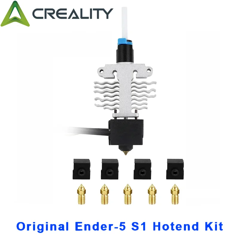 Resmi Creality Ender-5 S1 Hotend Kit suhu tinggi & kecepatan dirakit Extruder Hotend silikon kaus kaki MK6 Nozzle tersedia