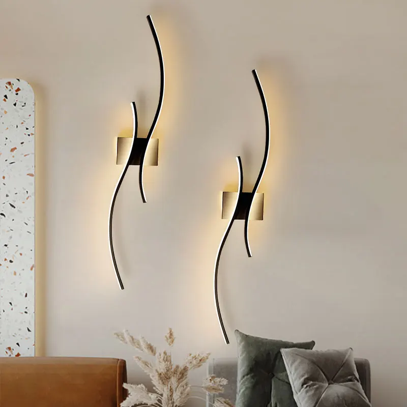 

Indoor LED Wall Lamps for TV Background Corridor AC85-265V Aluminum LED Wall Lights Wall Sconce lighting for Bedroom