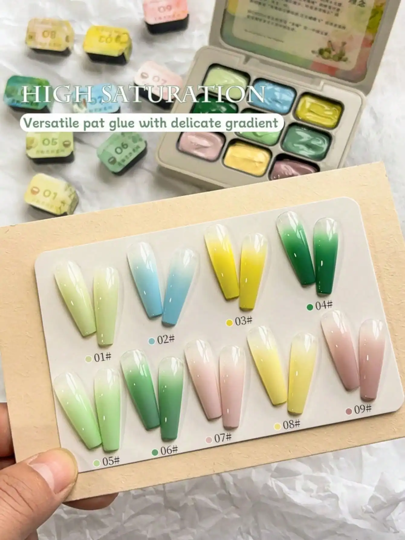 MORDDA 9 pièces prunes vertes vin bouilli Patter colle taches en conserve haute Saturation populaire semi-solide colle à ongles Salon pour spécial