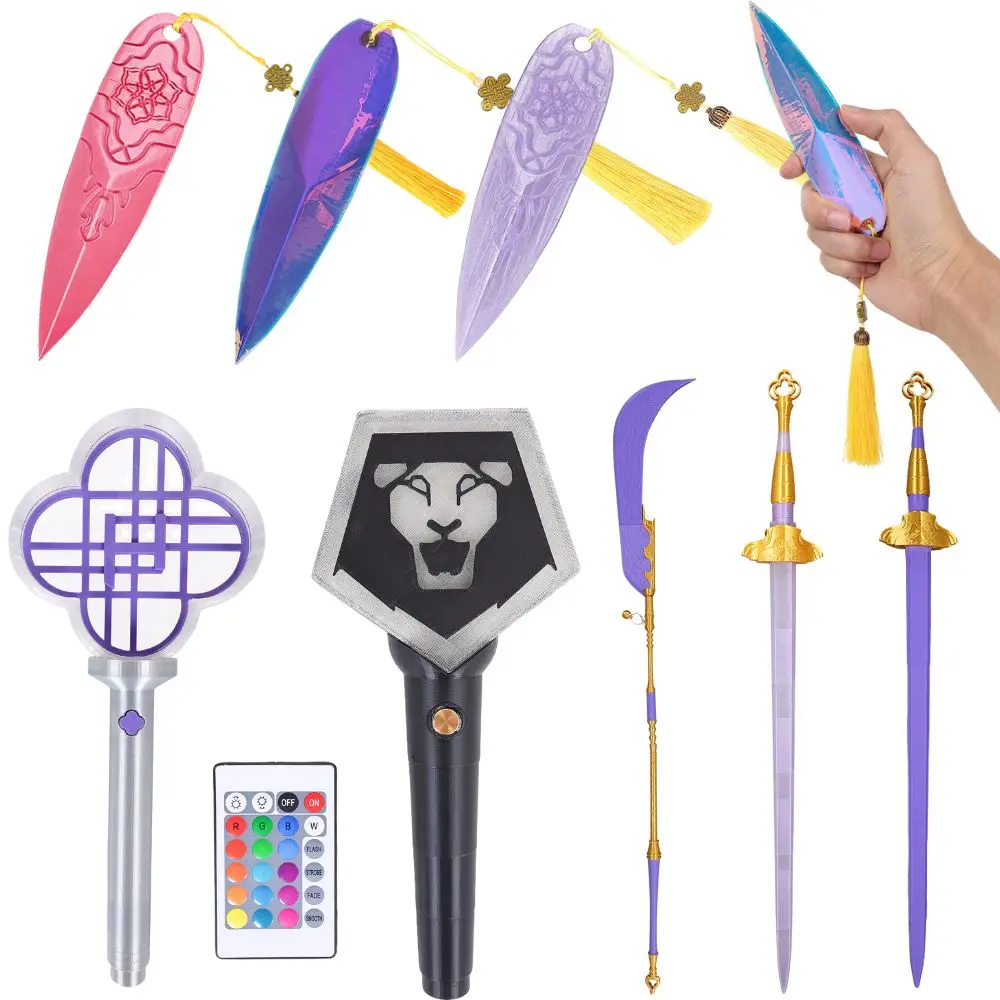 Zoey Rumi Mira KPop Demon Hunters Cosplay 3D Stampato Cheer Stick Huntrx Lightstick Supporto Bastone Armi Costume di Halloween Puntelli