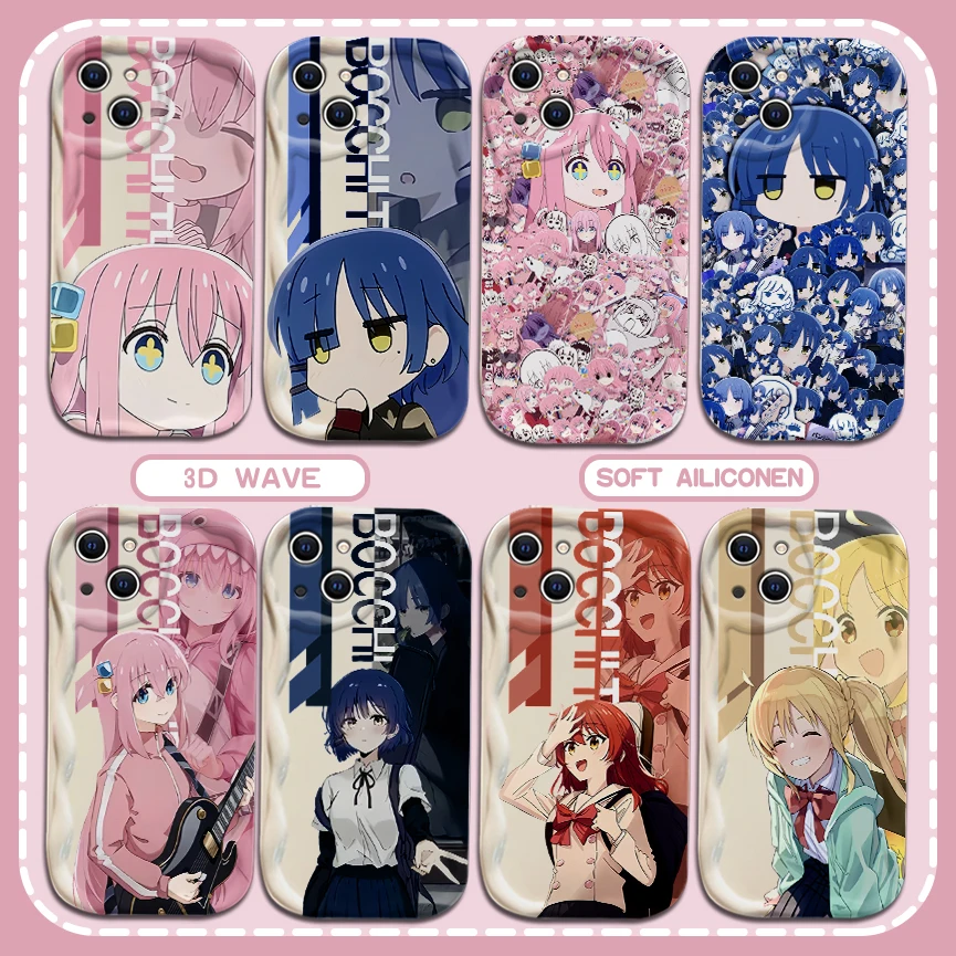 Cute Anime Bocchi the rock 3D Wave Case For Samsung A73 A72 A71 A55 A54 A53 A35 A34 A33 A25 A24 A23 A15 A14 A13 A05 A04 03 4G 5G