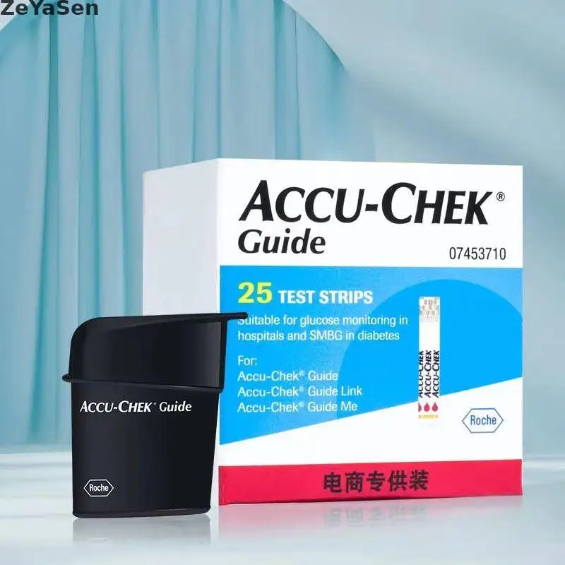Tiras Reactivas de Glucosa en Sangre Accu-Chek Guide, Sin Chip, 50 o 100 Unidades, Compatibles con el Monitor Roche Zhihang