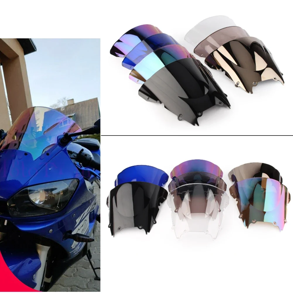 Motorcycle Windshield Double Bubble WindScreen Visor Fairing Deflector For Yamaha YZF R6 600 YZFR6 1998 1999 2000 2001 2002