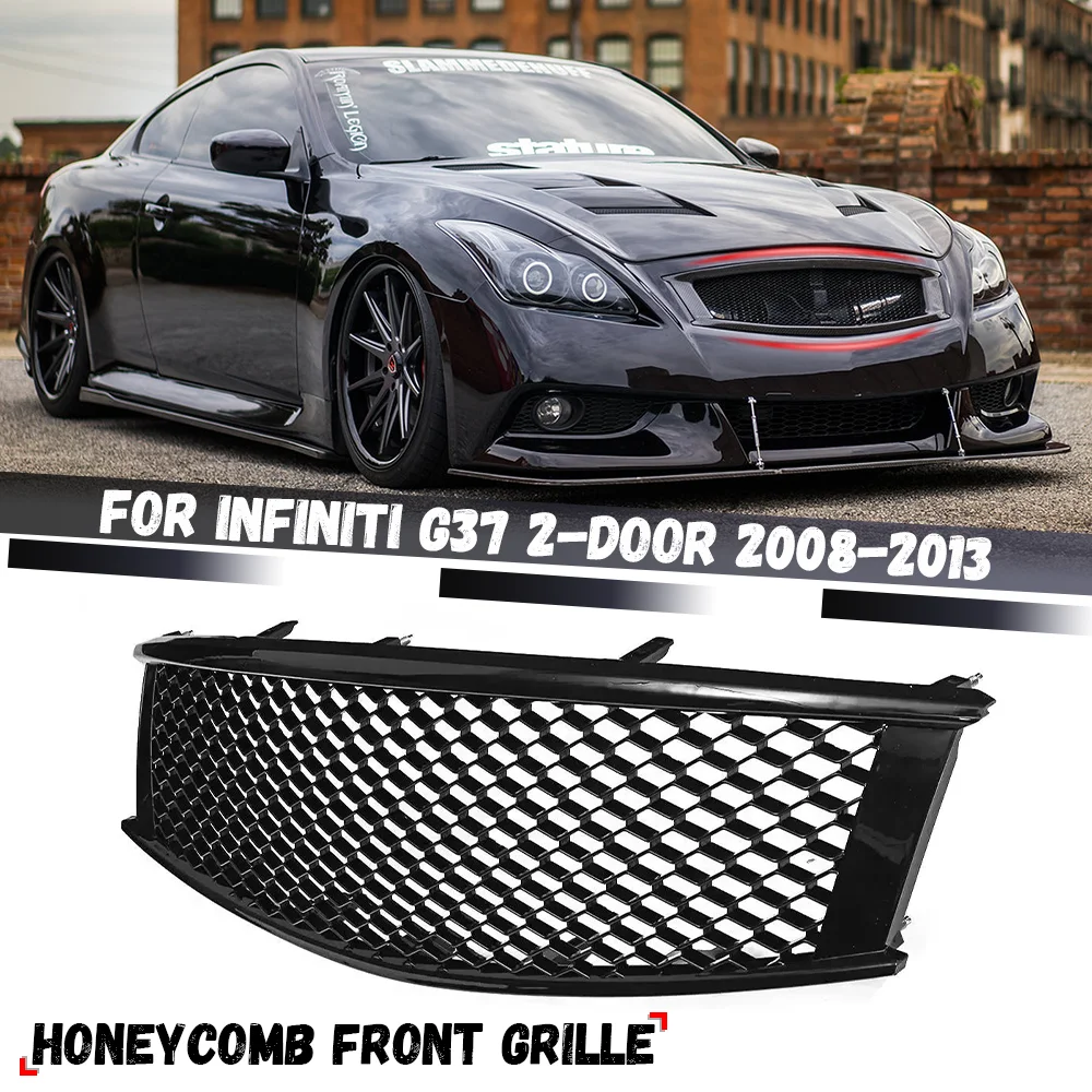 

Car Front Grille Upper Bumper Hood Honeycomb Mesh Grid For Infiniti G37 2-Door Coupe 2008 2009 2010 2011 2012 2013