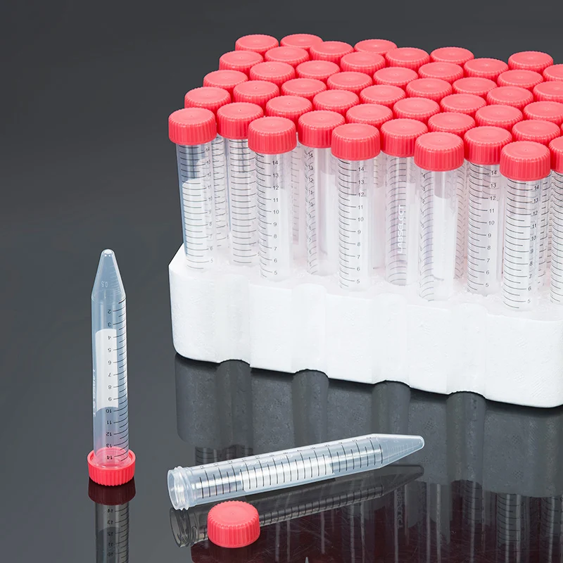 LABSELECT Polypropylene centrifuge tubes, 15mL/50mL, With foam rack, Aseptic/sterilized, Pointed bottom/Cone bottom