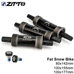 ZTTO Snow Bike 80mm 100mm BSA Bicycle Bottom Bracket 80x142 100x155 100x177mm Quare Hole Tapered Crank Axis For Fat Snow Bike