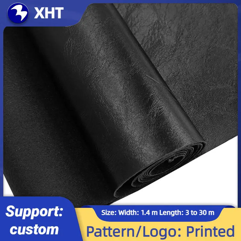 Black Faux Leather Roll 30x135cm Soft Vinyl Upholstery Fabric Material for Leather Furniture Sofa Chair Decoration DIY Projects