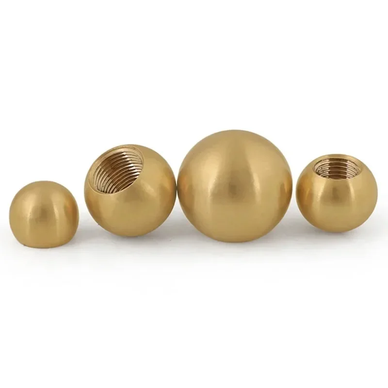 M3/M4/M5/M6/M10/M12 Brass Ball Thread Half Hole Metric H62 Drilling Copper Balls Nut Perforated Round Metal Ball Head with Hole