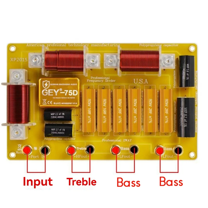 AM-Audio Divider Crossover Two Way Divider Double 15 Inch 12 Inch Performance High Sound Protect Stage High & Low Speaker