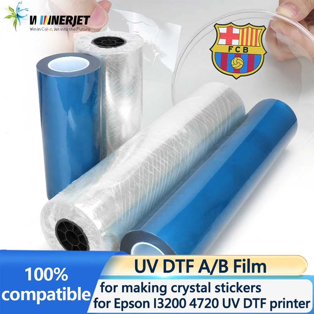 

Рулон пленки Winnerjet UV DTF AB 30 см * 100 м для всех гладких твердых поверхностей, переводная печать для принтера Epson I3200 4720 xp600 UV DTF