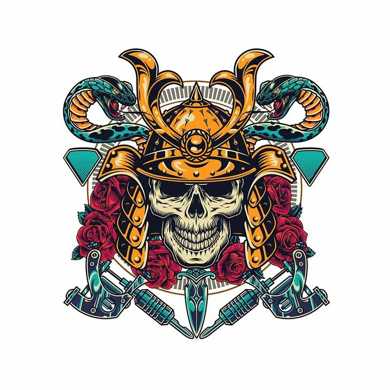 Creative Samurai Red Monster Car Stickers Personalized Scratch-Proof Vinyl Decal Refrigerator VAN Cartoon Car Assessoires