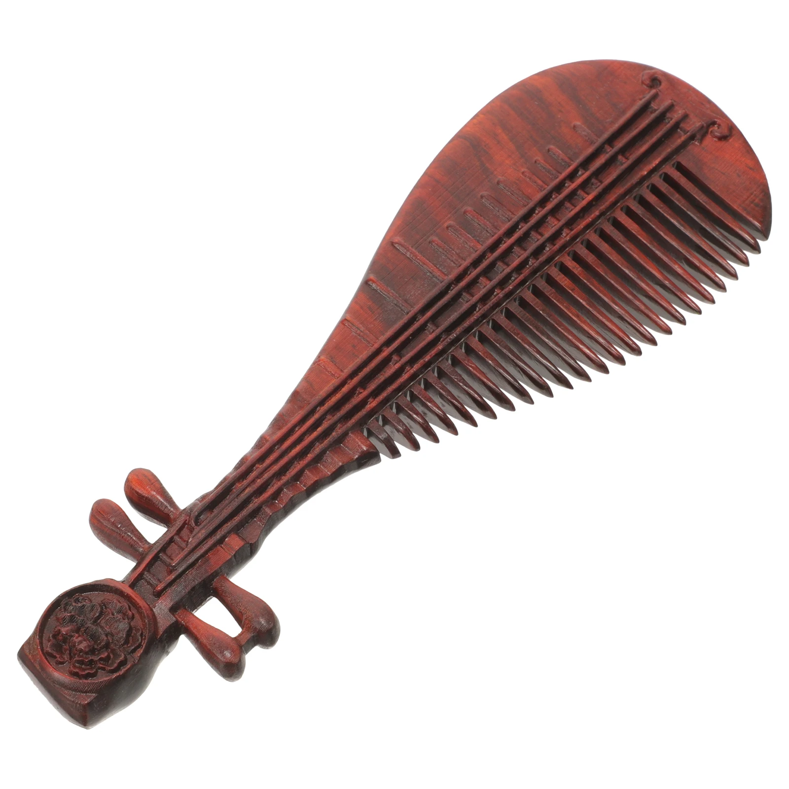 

Wooden Scalp Fine Tooth Comb Pipa Shape Chinese Comb For Women Detangling Curly Hair Massage For Men Wood Fine Tooth Daily Use