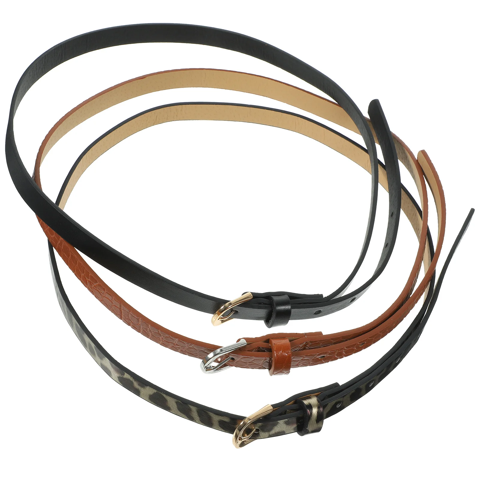 

3pcs Leopard Print Pu Waist For Women Adjustable Dress Belt Fashion Ladies Belt Casual Party Wear Belts For Women Dresses