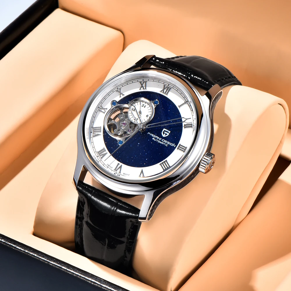 PAGANI DESIGN 2024 New Starry sky Mechanical Watches Tourbillon Automatic Watch For Men NH39A Movt Leather 100M Waterproof Watch