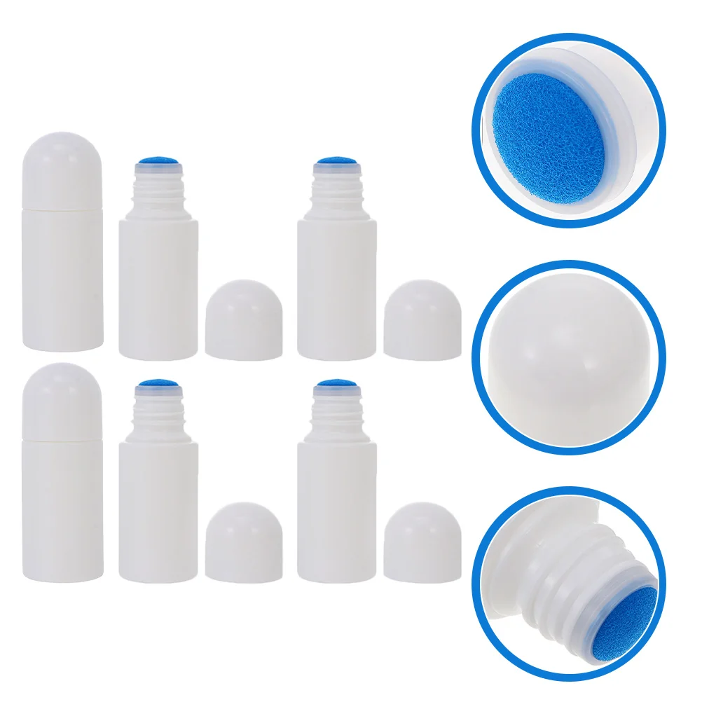 

6 Pcs Sponge Liniment Bottle Applicator Sponges Liquid Empty Head Abs Refillable Small Travel