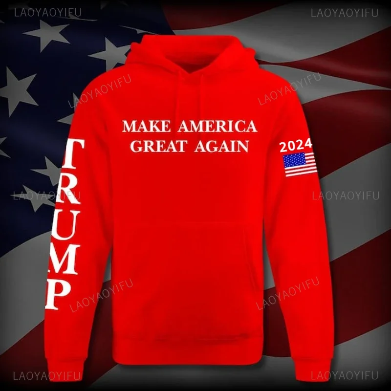 Make America Trump Printed Hoodies 2024 Trump Game Changers Man Streetwear Keep A Merica Great Trump 2024 Long Sleeve