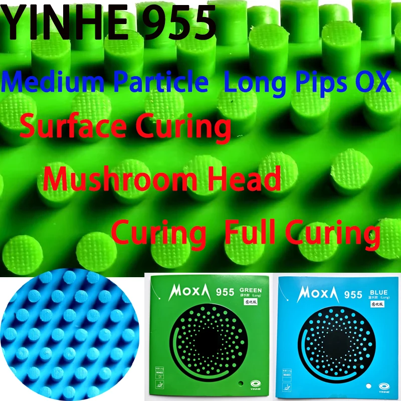 

YINHE 955 Table Tennis Rubber Long Pips OX Mushroom Head/Full Curing Medium Particle Table Tennis Single Rubber Unorthodox