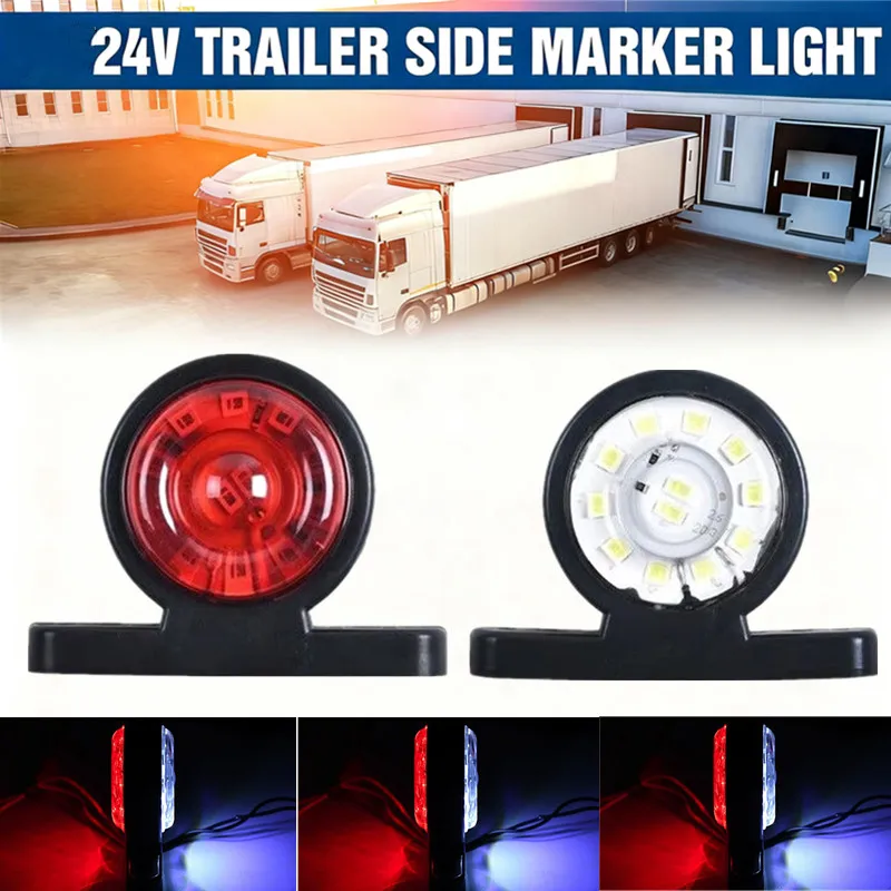 2PCS Side Lamp Car LED Indicator Outline Lights Truck Trailer Side Marker 24V Clearance Carava Light Car Lorry Truck LED Lamp
