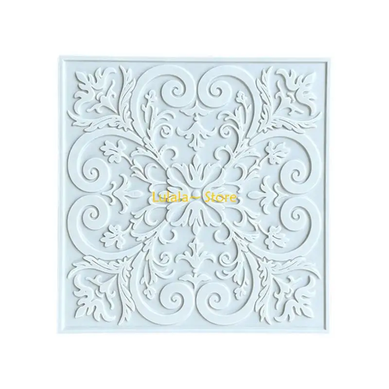 Y4QA Small Embossed Ceiling Tile Miniature Wall Panel For Doll House Accessories