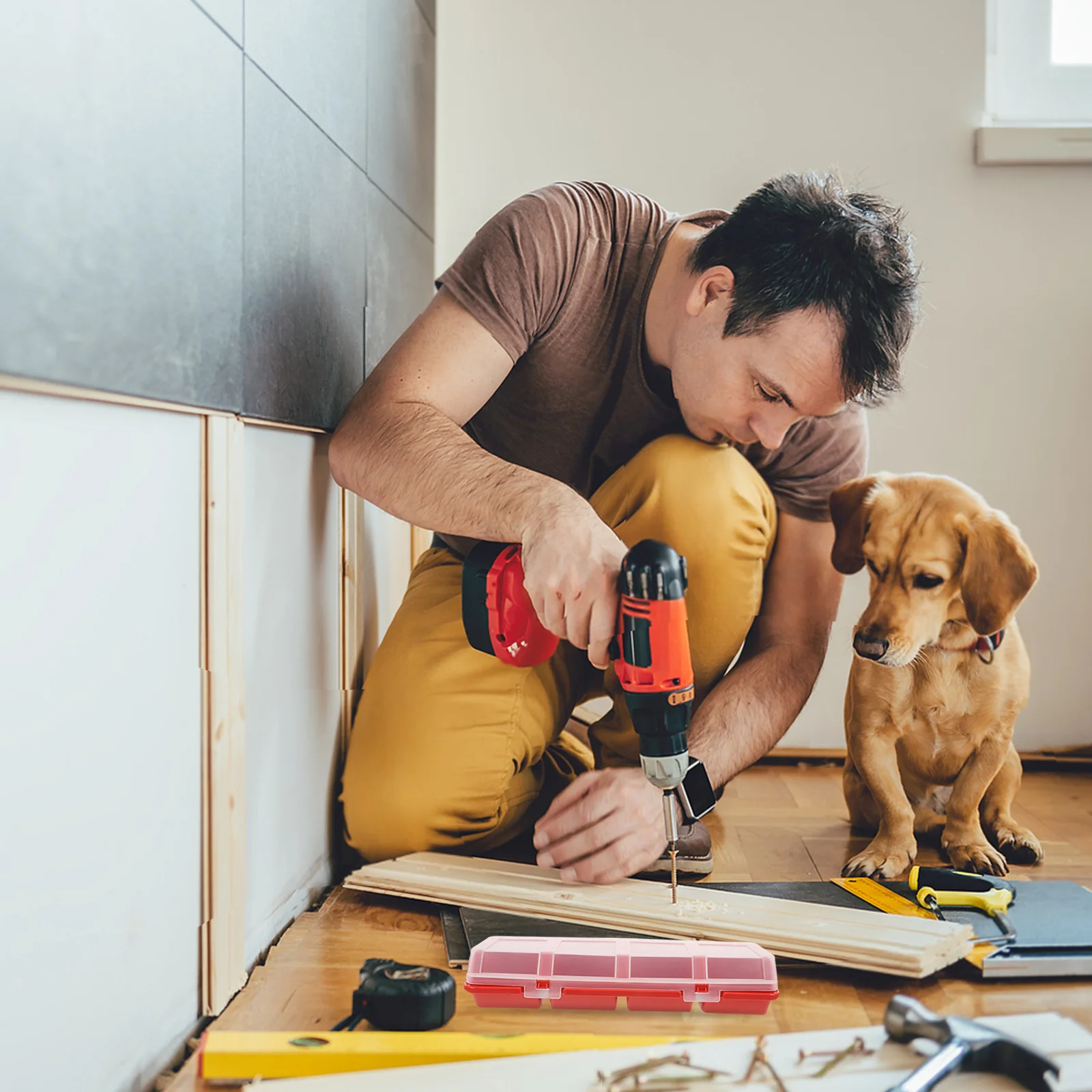 

2Pcs Screws Nails Organizer Box Stackable Small Parts Storage Box Hardware Organizer Case Electronic Parts Holder